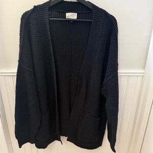 Universal Thread Black Waffle Open-Front Sweater XL